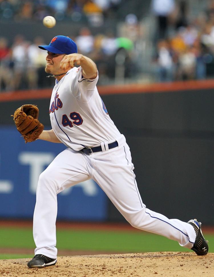 Jon Niese had a sixth inning to forget against the Marlins on Thursday after a superb start.  (AFP/Getty Images)