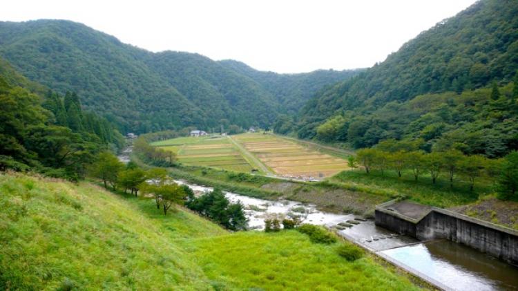 A view of a river valley village on the Noto Peninsula, in Ishikawa prefecture, Japan. (Cindy Drukier/The Epoch Times)