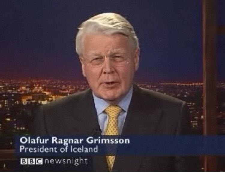 Presidentlafur Grimsson described the eruption as a 'small rehearsal' for potentially larger volcanic eruptions in the future.  (Screen Shot from BBC.com)