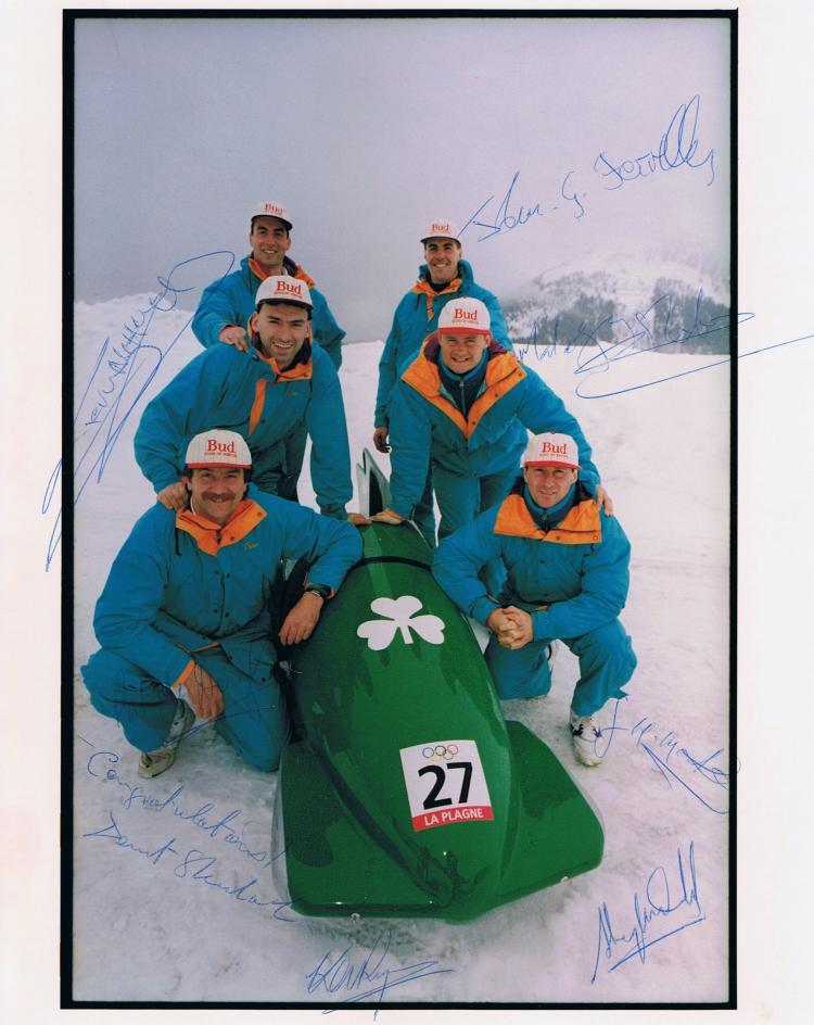 The First ever Irish Winter Olympic team at the 1992 Winter Games in Albertville, France.  (Courtesy of Gerry Macken )