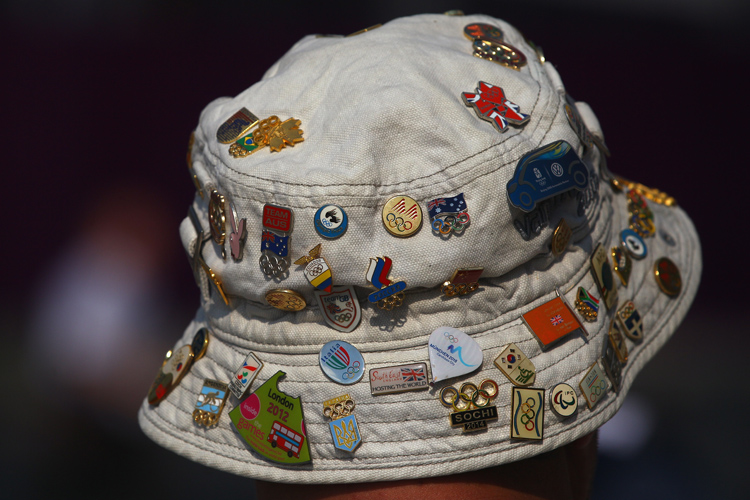 A trader of Olympic pins