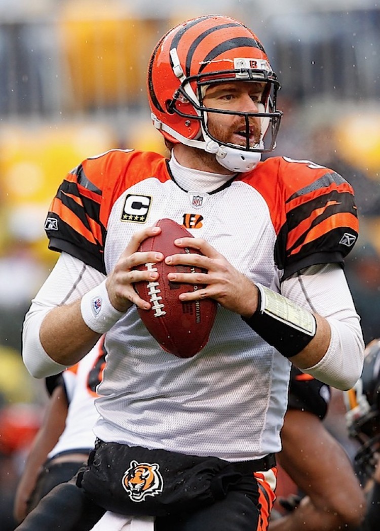Carson Palmer (shown in this file photo) has finally been traded by Cincinnati to the Oakland Raiders. The 4-2 Raiders became a trade partner after starting quarterback Jason Campbell went down with a broken collarbone. (Jared Wickerham/Getty Images)