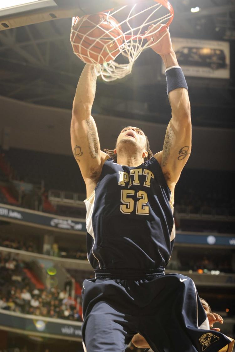 Pittsburgh's Gary McGhee scored 13 points in 22 minutes of play in a narrow win over Rutgers on Saturday. (Mitchell Layton/Getty Images)