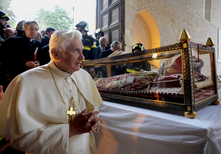 Pope Benedict XVI with Pope Celestine V