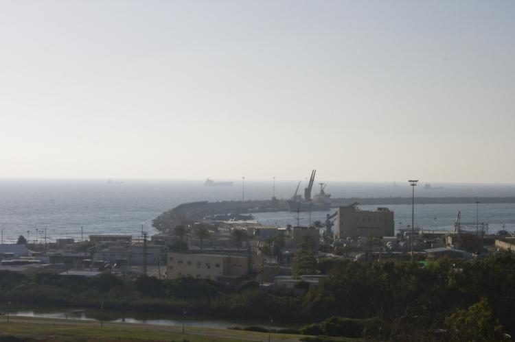 The Port of Ashdod, 25 miles south of Tel Aviv in Israel, where ships carrying activists disembarked. (Genevieve Long/The Epoch Times)