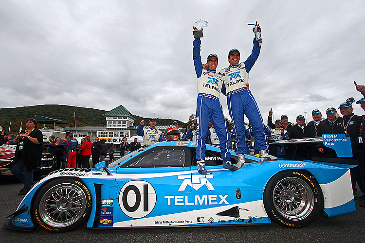 Scott Pruett and Memo Rojas celebrate wining the 2012 Grand Am Rolex championship. (Grand-Am.com)