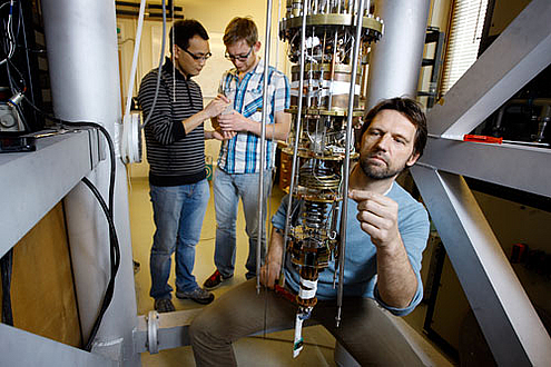 Leo Kouwenhoven and his team in the lab. Nanoscientists find long-sought Majorana particle.
