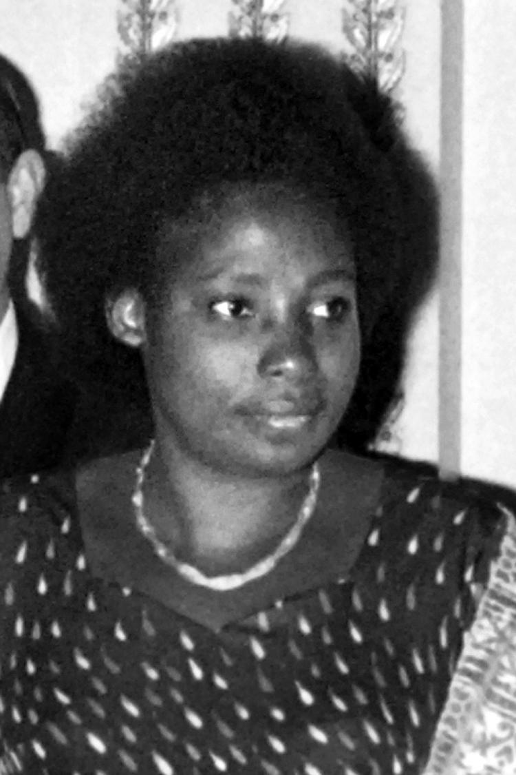 A picture taken on April 14, 1977, shows the wife of Juvenal Habyarimana, Agathe, during an official meeting at the Elysee Palace in Paris. Agathe Kanzinga, widow of Juvenal Habyarimana, was arrested on March 2 near Paris after Rwandan authorities requested her extradition. (AFP/Getty Images)
