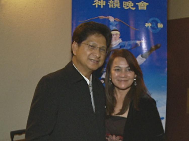 Mr. Rene Pane and his wife, at Shen Yun Performing Arts in Pasadena, California. (Courtesy of NTD Television)