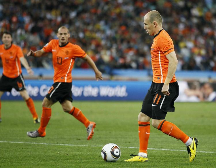 Arjen Robben was voted Man of the Match as Netherlands beat Slovakia on Monday. (Thomas Coex/AFP/Getty Images)