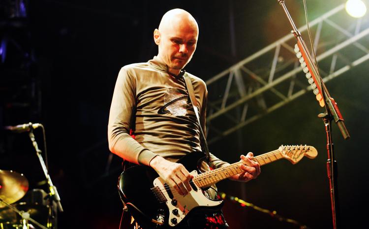 Billy Corgan of the Smashing Pumpkins performs on stage during the V Festival at Avica Resort on March 30, 2008 on the Gold Coast, Australia.  (Jonathan Wood/Getty Images)