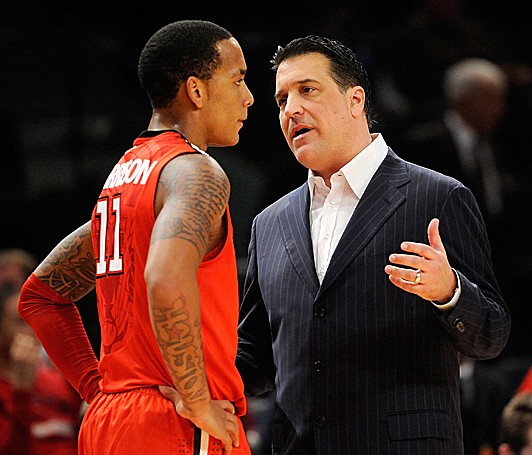 St. John's head coach Steve Lavin instructs highly-rated freshman guard D'Angelo Harrison. Patrick McDermott/Getty Images