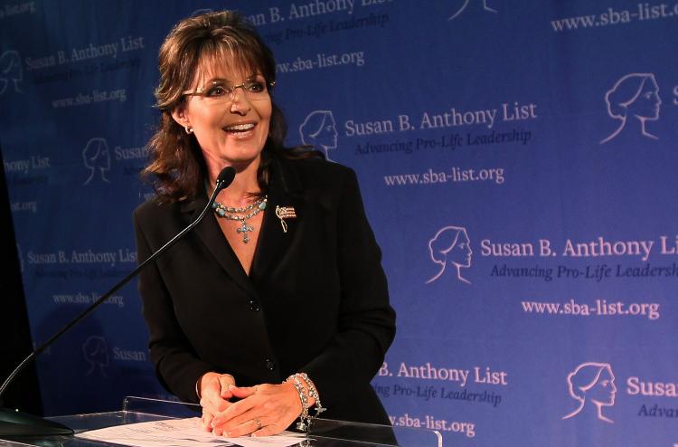 Former Gov. Sarah Palin speaks at the Ronald Reagan Building on May 14, in Washington, DC. Sarah Palin was the guest speaker at the Susan B. Anthony List 'Celebration of Life' breakfast.  (Mark Wilson/Getty Images)
