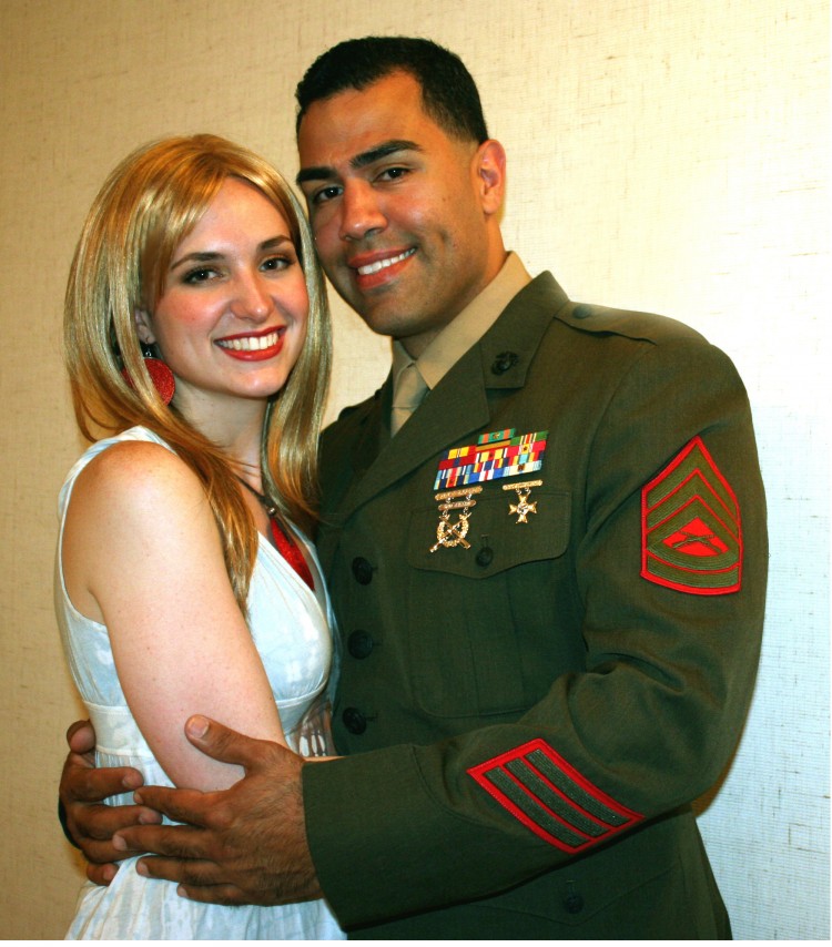 HAPPY EVER AFTER: Erica (Christiana Little) and Jose (J.W. Cortes) in the musical 'Soldier's Song.' (Courtesy of Raphael Benavides Production)