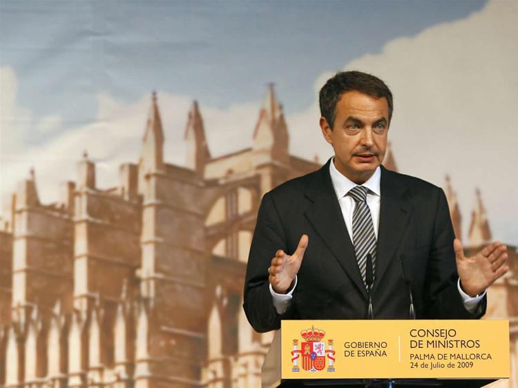 Spanish Prime Minister Jose Luis Rodriguez Zapatero discusses the unemployment rate in Spain which is almost twice the eurozone average. (Jaime Reina/AFP/Getty Images)