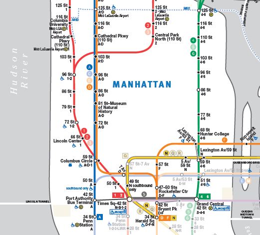 Partial subway service has been restored as of 6 a.m. Thursday, including the lines that are filled in on this portion of the MTA map. In Manhattan, no lines are operating south of 34th Street. All crossings from Manhattan into Brooklyn and Queens are not running, except for the F and N lines. See a full map here: http://ept.ms/TUWAbk. (Courtesy of MTA)