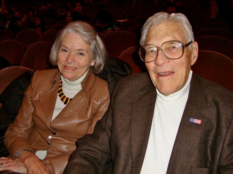 Retired musicians Robert and Sue Molatt  at Shen Yun Performing Arts in Chicago. (Stacy Hui/The Epoch Times)