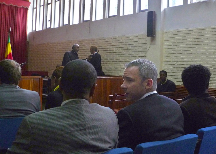 Swedish journalist Martin Schibbye in Ethiopian courtroom