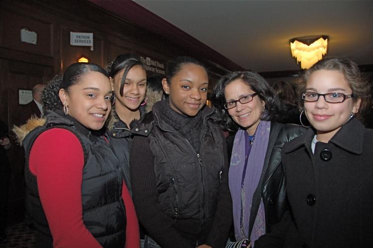 From left to right: Alicia, Karis, Damaris, Ms. Ramos, and Aurora. (Matthew Little/The Epoch Times)