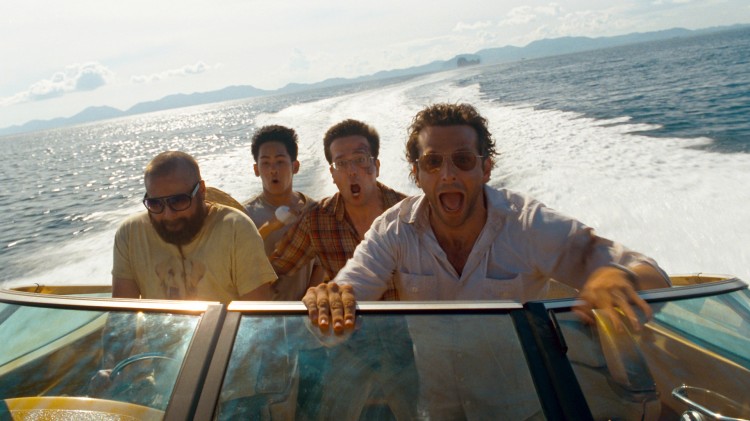 SPEED RACING: (L-R) Zach Galifianakis as Alan, Mason Lee as Teddy, Ed Helms as Stu, and Bradley Cooper as Phil in the comedy 'The Hangover Part II.' (Courtesy of  Warner Bros. Pictures)
