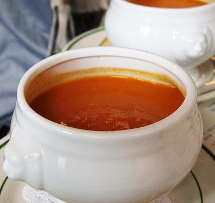 Smooth, rich, creamy tomato bisque. (Russ/London)