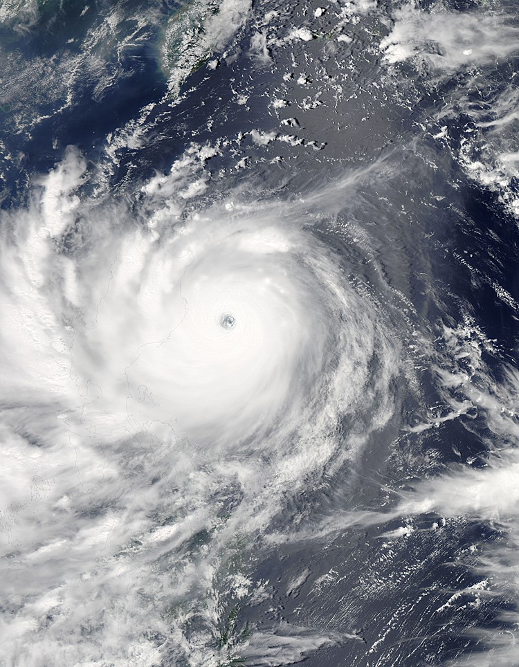 A NASA Earth Observatory photo of Nanmadol formed as a tropical depression over the western Pacific Ocean on August 22, 2011. It strengthened to a tropical storm a day later, and by August 26, it was a super typhoon. (http://earthobservatory.nasa.gov/NaturalHazards/view.php?id=51886)