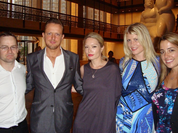 UK Fashion company CEO Edward Chapman with friends at Lincoln Center's David H. Koch Theater in New York City, June 23. (Pamela Tsai/The Epoch Times)