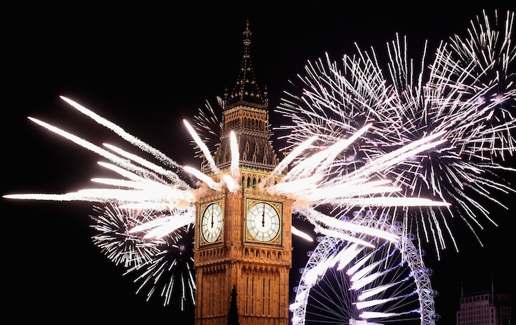 New Years Eve Is Celebrated In London With A Huge Fireworks Display