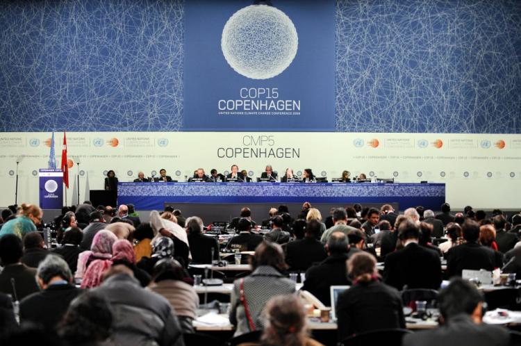 A general view shows the plenary session at the Bella Center of Copenhagen on Dec. 19, 2009 at the end of the COP15 UN Climate Change Conference.   (Olivier Morin/AFP/Getty Images))