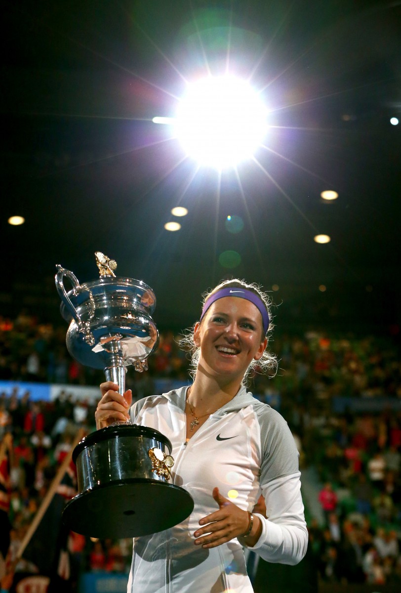 Victoria Azarenka celebrates