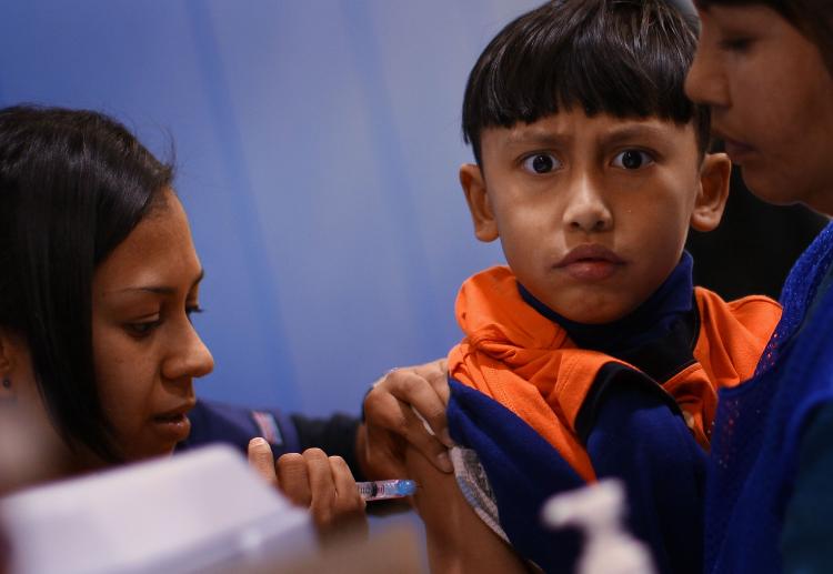 An elementary school student receives a vaccination in January in this file photo. The Coalition for Vaccination Safety (CVS) has asked Congress to investigate whether government agencies are meeting vaccination safety mandates. (Win McNamee/Getty Images)
