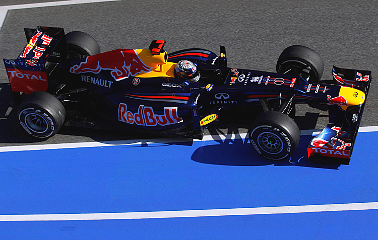 Sebastian Vettel topped Day One of Formula One winter testing at Circuit de Catalunya in Barcelona, Spain. (Paul Gilham/Getty Images)