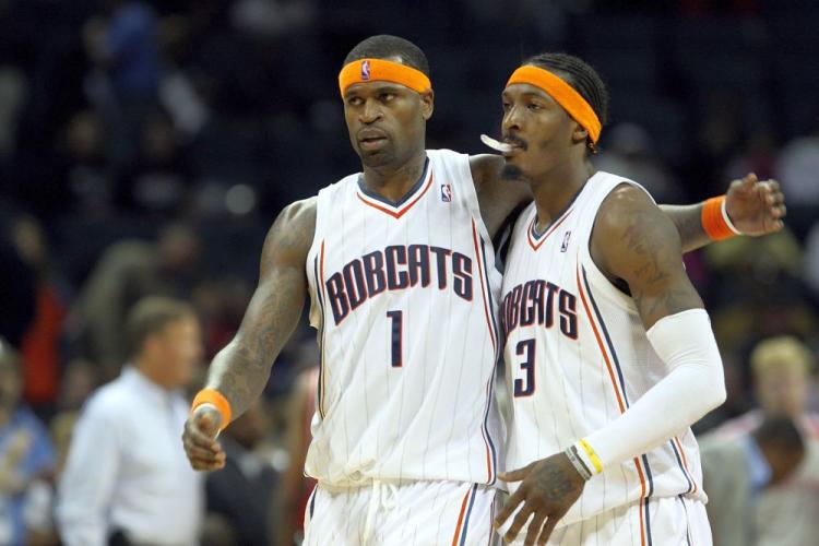 Gerald Wallace (right) and Stephen Jackson helped the Charlotte Bobcats roll over the Atlanta Hawks on Tuesday night with 28 and 15 points respectively. (Streeter Lecka/Getty Images)