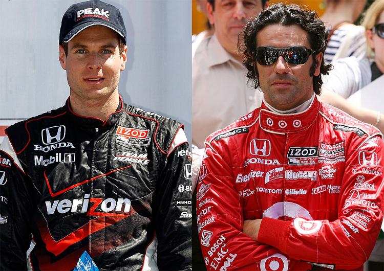 HEAD-TO-HEAD FOR TITLE: Will Power (Chris Graythen/Getty Images) and Dario Franchitti (Mike Stobe/Getty Images) will race for the IndyCar championship this weekend at Homestead.