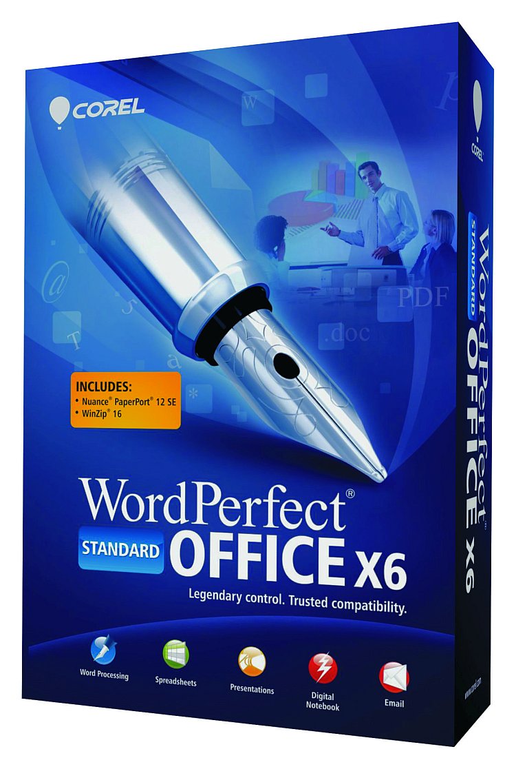 A box shot of Corel WordPerfect Office X6, Standard Edition. (Corel) 
