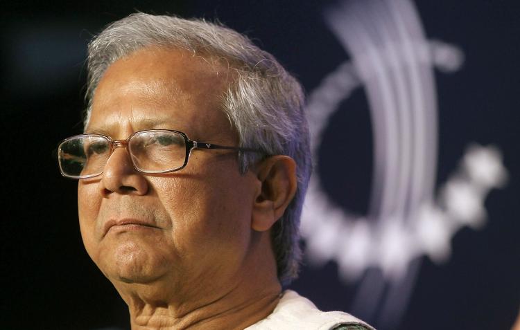 PIONEER: Dr. Muhammad Yunus, Founder and Managing Director of Grameen Bank, looks on during the annual Clinton Global Initiative (CGI) last September in New York City. Microfinance took its root when Dr. Yunus lent $27 to 42 Bangladeshi women in 1976. And in 1983, Yunus formed Grameen Bank (GB), the first microfinance bank. (Mario Tama/Getty Images)