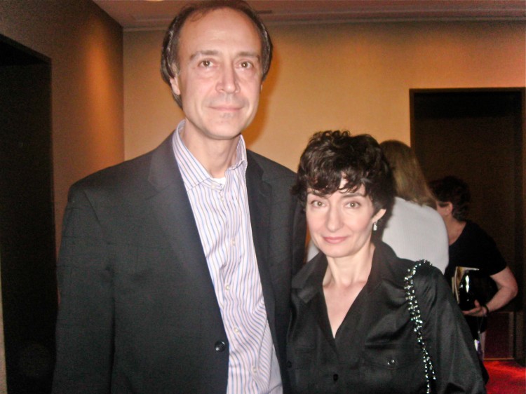 Milan Zvetkov and his wife Christina Zvetkov stand for a photo at the David H. Koch Theater, Lincoln Center on June 25, following a performance by Shen Yun Performing Arts. (Joshua Philipp/The Epoch Times)