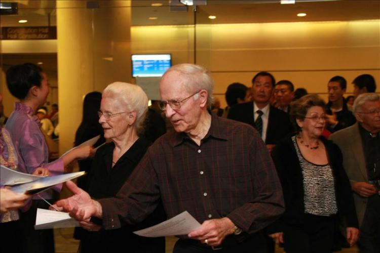 Audience members wait in the lobby before the start of the Mid-Autumn Spectacular the John Bassett Theatre in Toronto.  (Victor Chen/The Epoch Time)