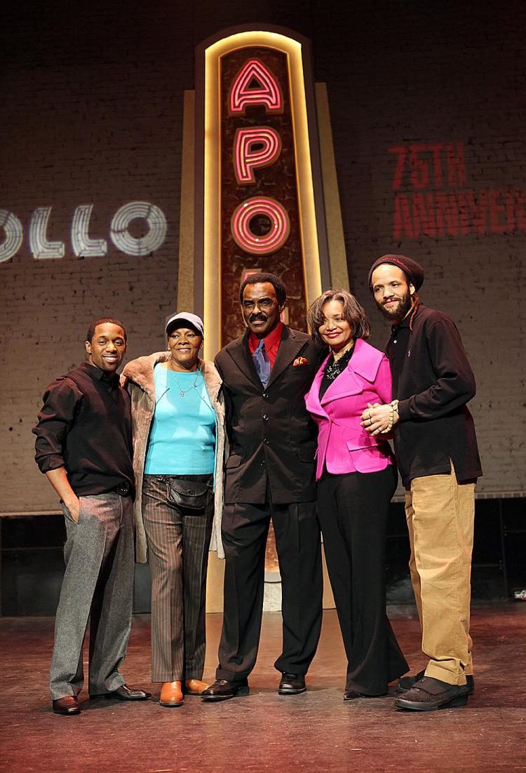 (R-L) Dancer Savion Glover, CEO of the Apollo Theater Foundation Jonelle Procope, musician Chuck Jackson, singer Dionne Warwick, and musician Change attend the Apollo's 75th anniversary season announcement and press conference at the Apollo Theatre on Jan (Scott Gries/Getty Images)