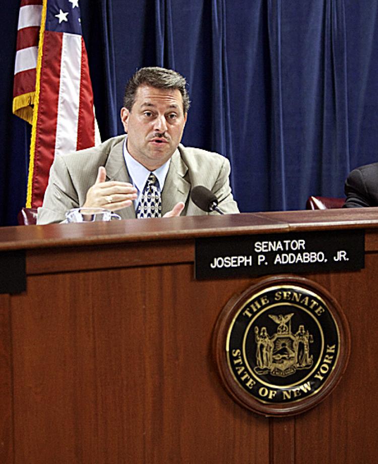 TALKING VOTING: State Sen. Joseph Addabbo at a hearing on Wednesday to discuss problems with new voting equipment and processes implemented on primary election day. (Courtesy Sen. Addabbo)