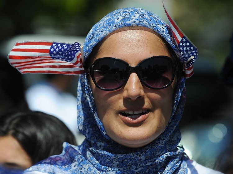 Nadia Nawaz, 27, attends the 9/11 Interfaith Peace Vigil, at the Islamic Center of Southern California, on Sept. 11, 2010. (Robyn Beck/AFP/Getty Images)