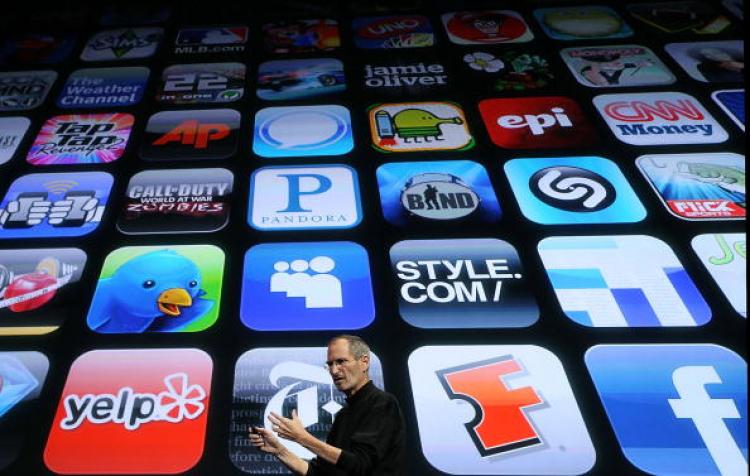 Apple CEO Steve Jobs speaks during an Apple special event April 8, 2010 in Cupertino, California. Apple Inc. on Tuesday reported revenues and income far exceeding analysts' expectations. (Justin Sullivan/Getty Images)