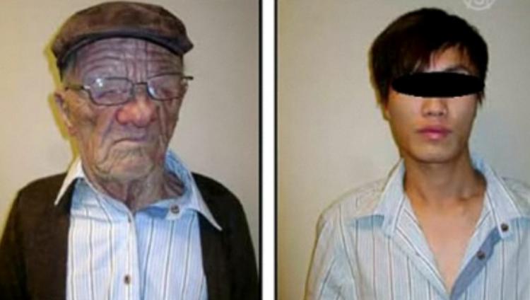 The disguised man who boarded a plane requested that major Chinese media stay out of his refugee hearing. (Screenshot of NTDTV)