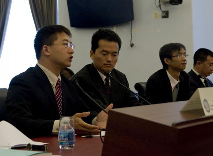 Chinese human rights attorneys update congress on the increased harassment of lawyers defending victims of religious persecution. (Li Sha/The Epoch Times)