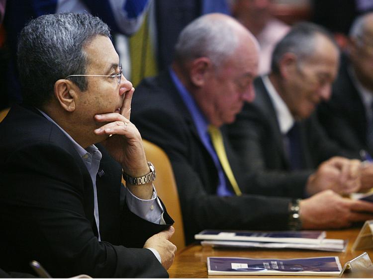 Israeli Defence Minister Ehud Barak attends the weekly cabinet meeting on March 22, 2009 in Jerusalem, Israel.    (Uriel Sinai/Getty Images)