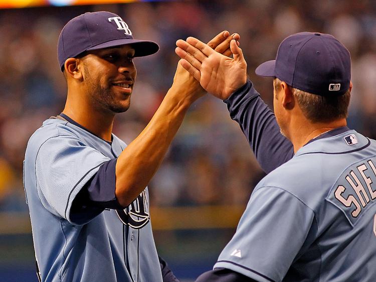 SHINING RAYS: The Tampa Bay Rays are setting the pace in the majors after the month of April. (J. Meric/Getty Images)