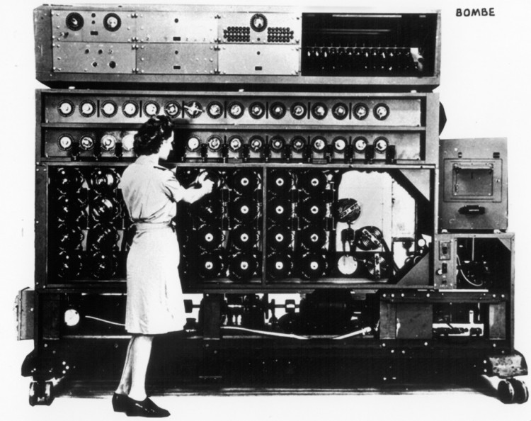 BOMBE: Wary of Germany's rising power, the Bombe machine was invented by the Polish Cipher Bureau prior to World War II in order to decrypt communications sent through the Nazi's Enigma ciphers. (National Security Agency)