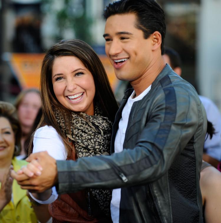 Bristol Palin and Mario Lopez dance on the set of 'Extra' at the Grove on October 28, 2010 in Los Angeles, California. (Michael Caulfield/Getty Images)
