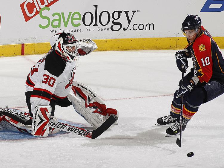 ROBBED: Martin Brodeur had plenty to be frustrated about as a critical missed call in the waning seconds decided Game 4. (Grant Halverson/Getty Images)