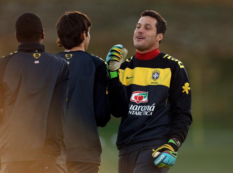 Brazil goalkeeper Julio Cesar expects Ivory Coast to attack. (Richard Heathcote/Getty Images)